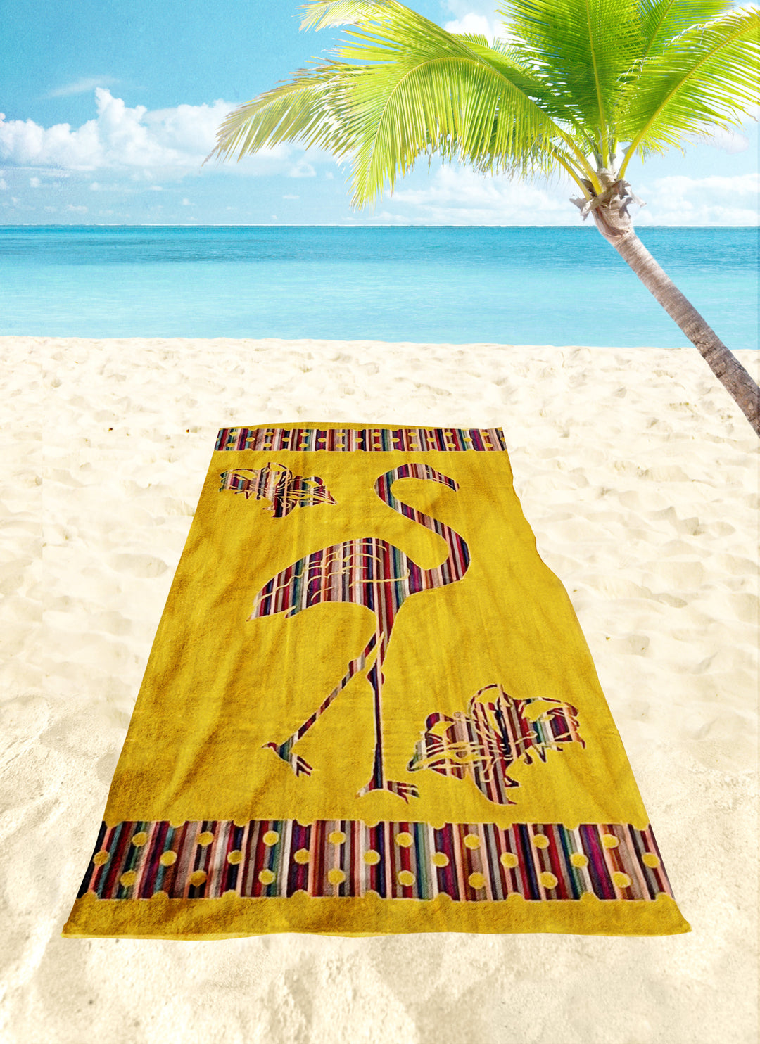 Strandtuch "Yellow Flamingo"