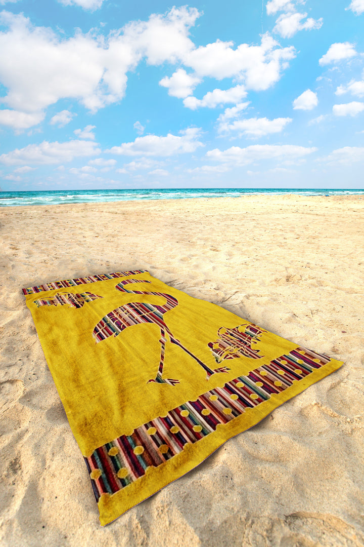 Strandtuch "Yellow Flamingo"