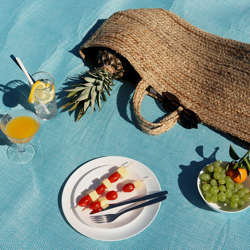 Picknickdecke / Campingdecke XXL Matte 200x200cm "Chillout - Petrol"