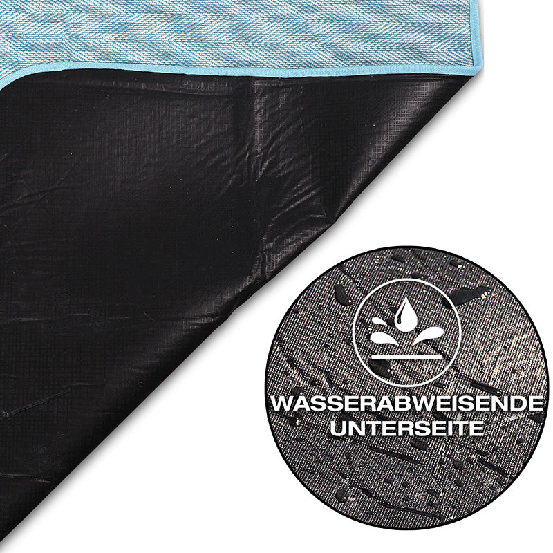 Picknickdecke / Campingdecke XXL Matte 200x200cm "Chillout - Petrol"