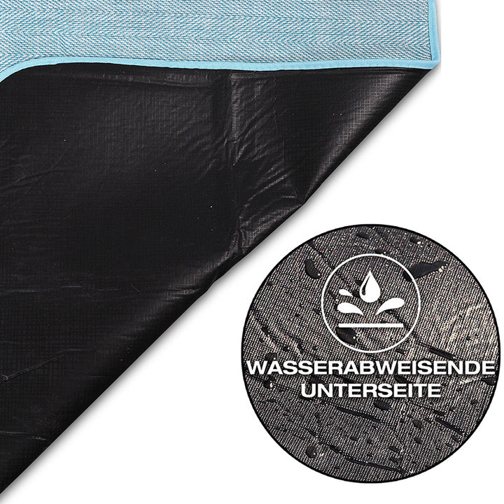 Picknickdecke / Campingdecke XXL Matte 200x200cm "Chillout - Petrol"