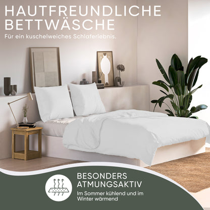 jilda-tex Bio-Bettwäsche Musselin Medina 100% Bio-Baumwolle Knitterlook Bügelfrei Uni Made in Green