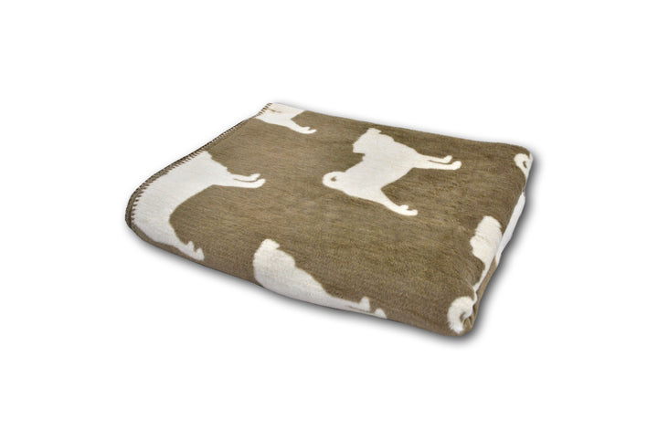 Wohndecke Mops Braun, 130 x 170 cm