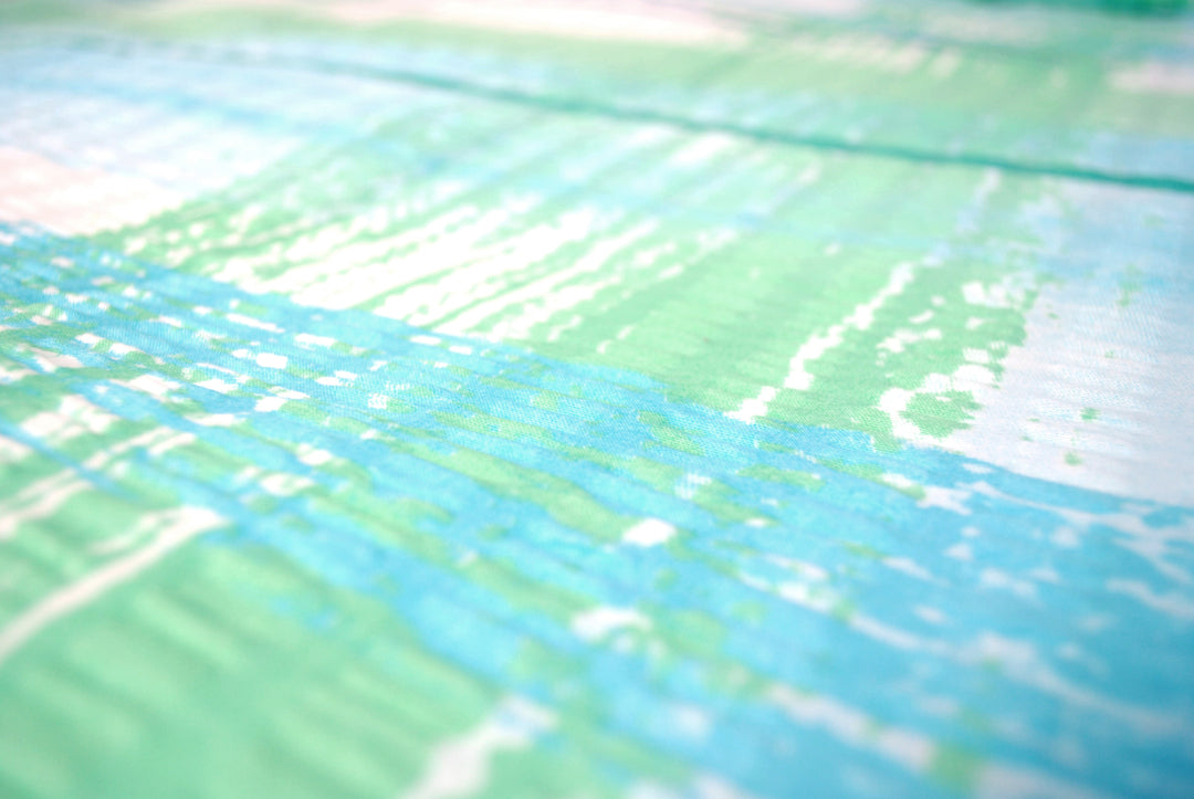 Seersucker-Bettwäsche "Watercolour blue" (135x200cm + 80x80cm)