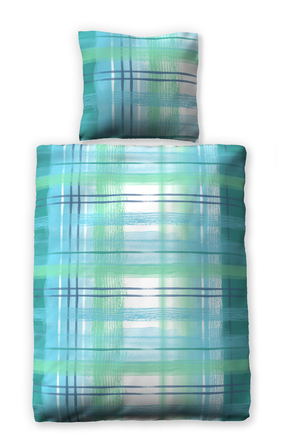 Seersucker-Bettwäsche "Watercolour blue" (135x200cm + 80x80cm)