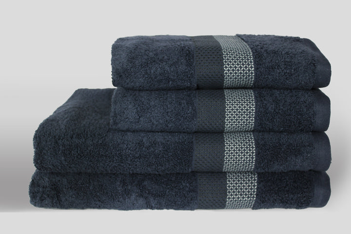 jilda-tex Handtuch Duschtuch Frottierware Set 100% Baumwolle Verschiedene Größen/Farben (2 x Handtuch + 2 x Duschtuch, Dunkelblau)