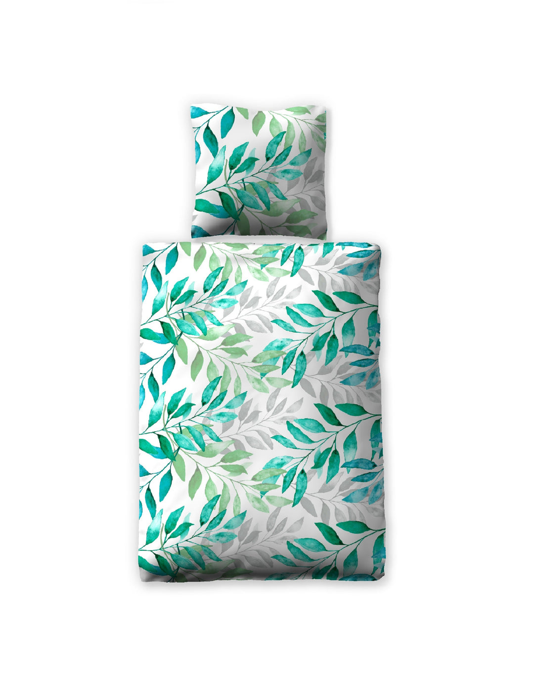 Seersucker-Bettwäsche "Botanic grün" (135x200cm + 80x80cm)