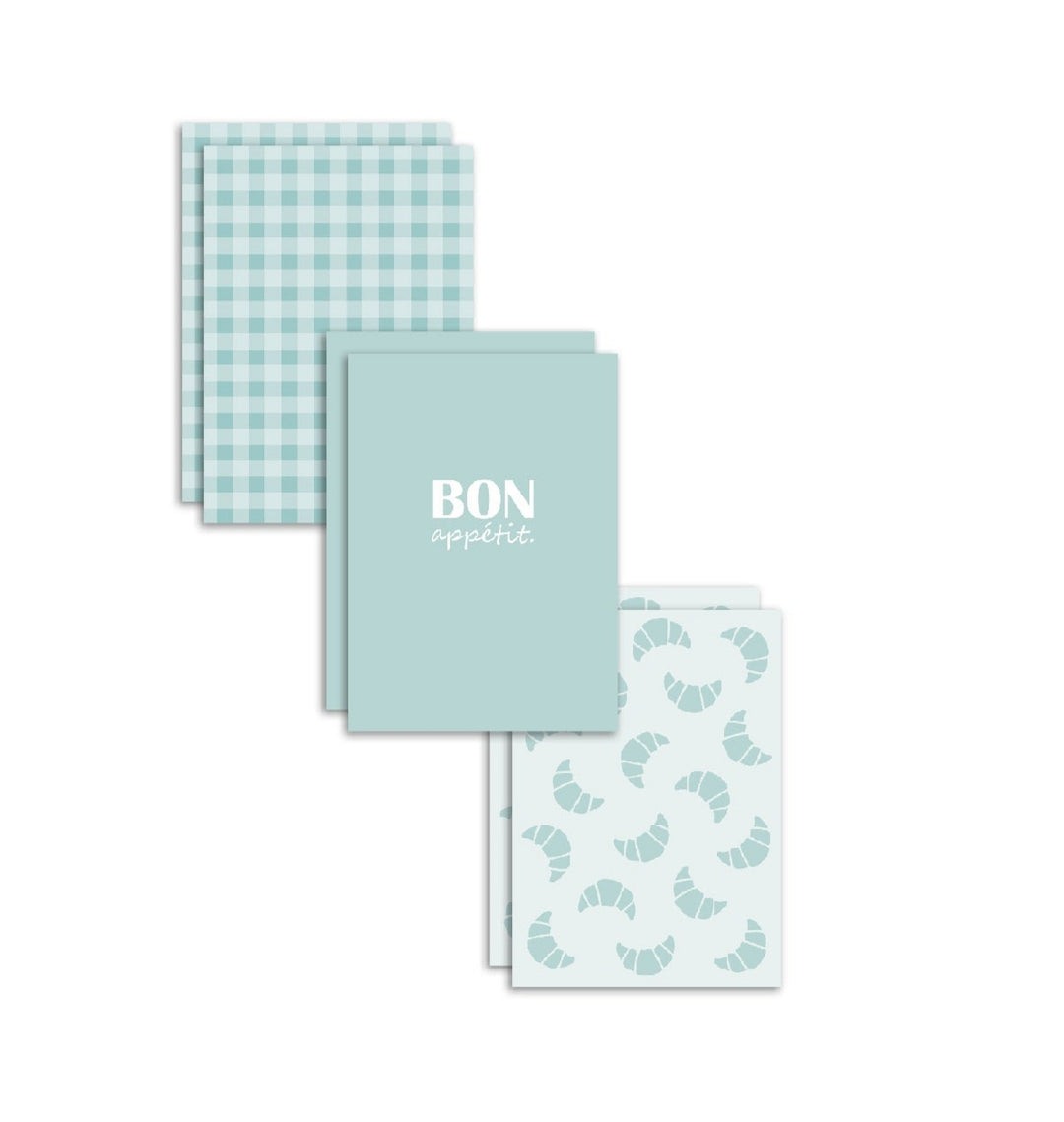 6er Geschirrtücher-Set "Bon Appetit" (6x 50x70cm)