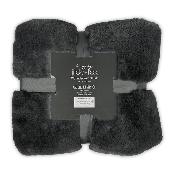Wohn- Kuscheldecke Felloptik DELUXE
