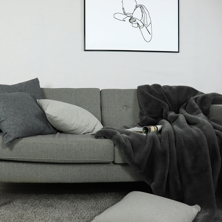 Wohn- Kuscheldecke Felloptik DELUXE