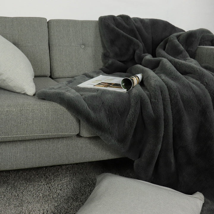 Wohn- Kuscheldecke Felloptik DELUXE