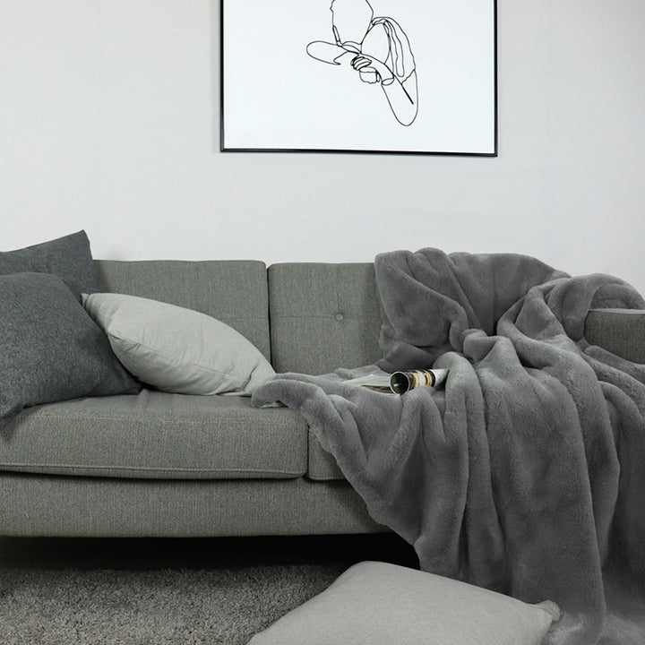 Wohn- Kuscheldecke Felloptik DELUXE