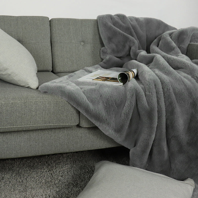 Wohn- Kuscheldecke Felloptik DELUXE