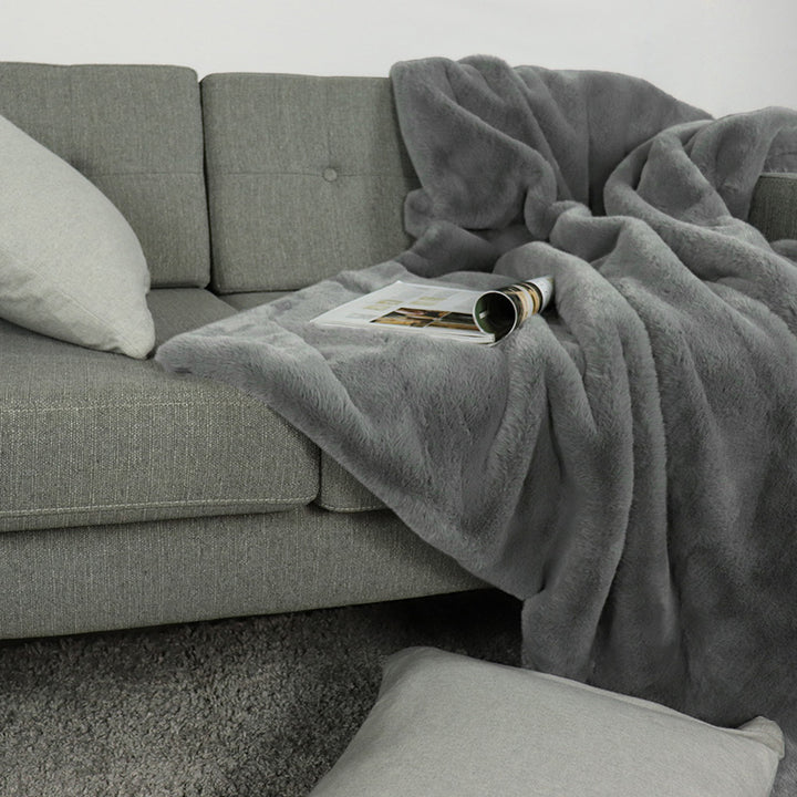 Wohn- Kuscheldecke Felloptik DELUXE