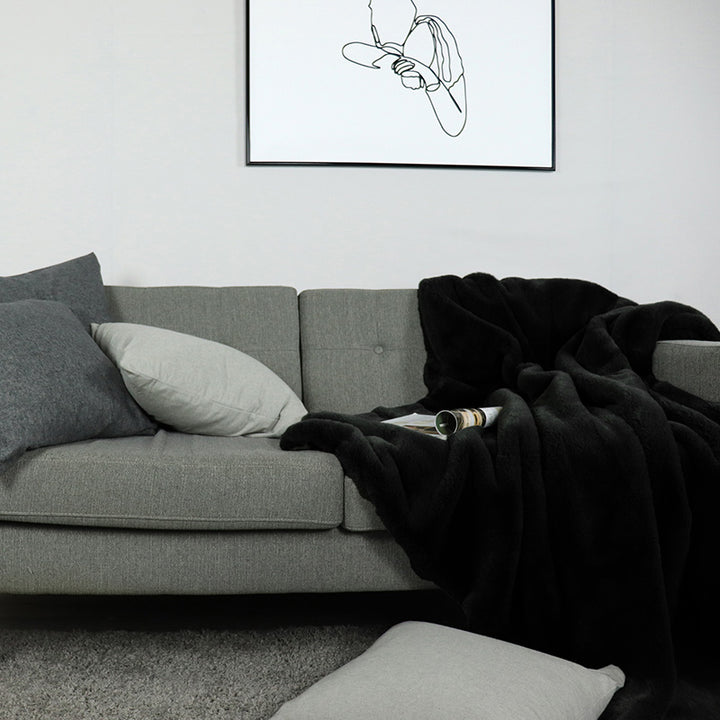 Wohn- Kuscheldecke Felloptik DELUXE