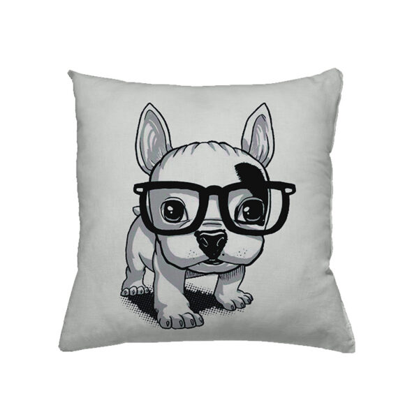 Zierkissen Nerd Dog - Hund mit Brille
